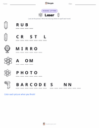 Laser printable worksheet preview