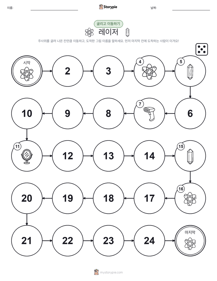 주사위 굴리고 이동하기 게임