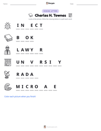 Charles H. Townes printable worksheet preview