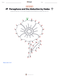 Persephone and the Abduction by Hades printable worksheet preview