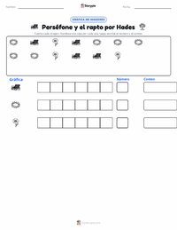 Vista previa de la hoja de trabajo imprimible de Perséfone y el Rapto de Hades