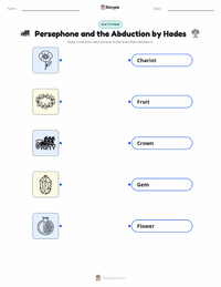 Persephone and the Abduction by Hades printable worksheet for kids