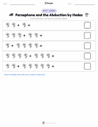 Persephone and the Abduction by Hades printable worksheet preview