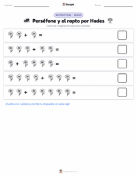 Vista previa de la hoja de trabajo imprimible de Perséfone y el Rapto de Hades