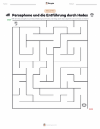 Persephone und die Entführung durch Hades druckbare Arbeitsblatt Vorschau