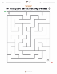 Aperçu de la feuille de travail imprimable Perséphone et l'Enlèvement par Hadès