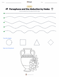 Persephone and the Abduction by Hades printable worksheet preview