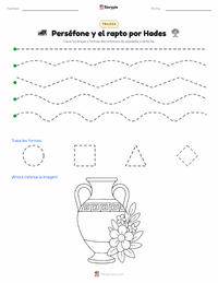 Vista previa de la hoja de trabajo imprimible de Perséfone y el Rapto de Hades