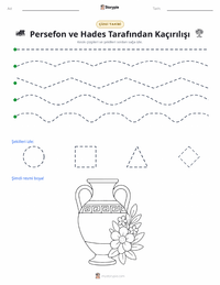 Persephone ve Hades Tarafından Kaçırılışı yazdırılabilir çalışma sayfası önizlemesi