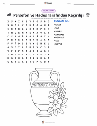 Persephone ve Hades Tarafından Kaçırılışı yazdırılabilir çalışma sayfası önizlemesi