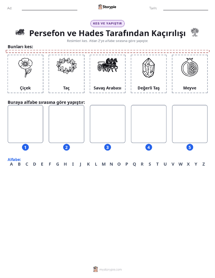 Kes & Yapıştır Alfabe