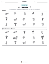 Demeter printable worksheet preview