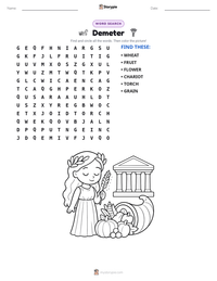 Demeter printable worksheet preview