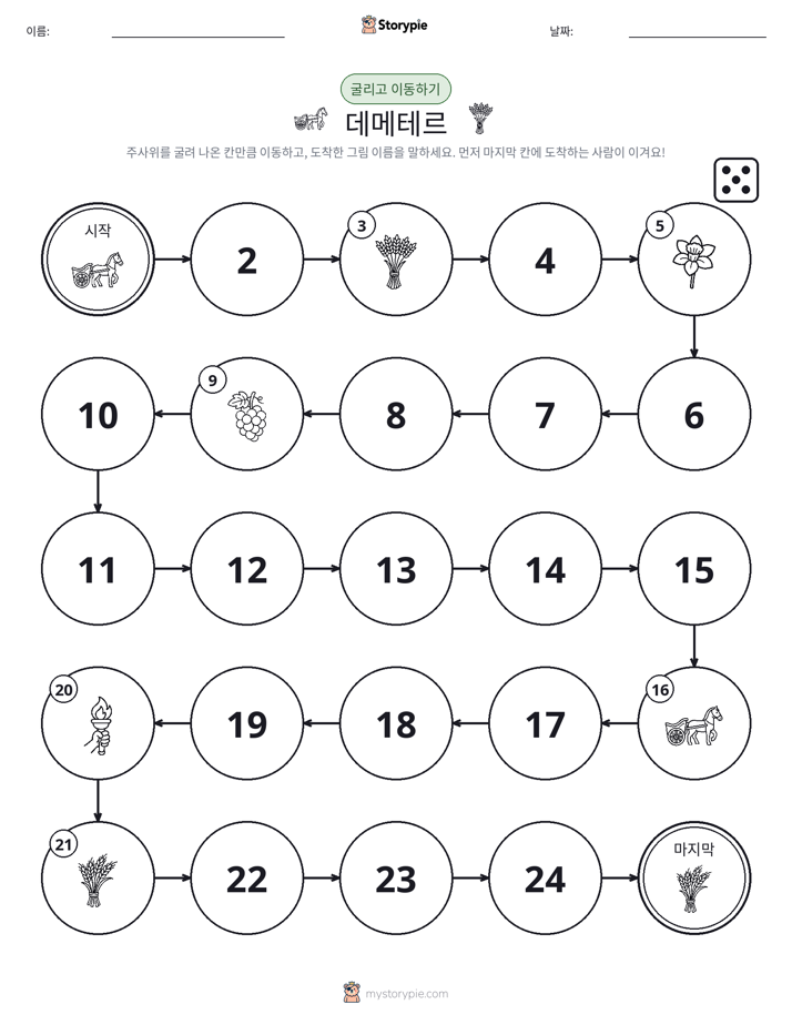 주사위 굴리고 이동하기 게임