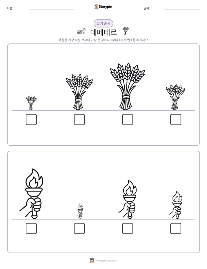 크기 순서