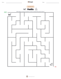 Aperçu de la feuille de travail imprimable Hadès