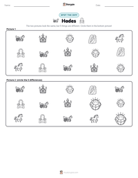 Hades printable worksheet preview