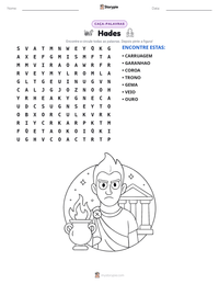 Prévia da folha de atividades imprimível Hades