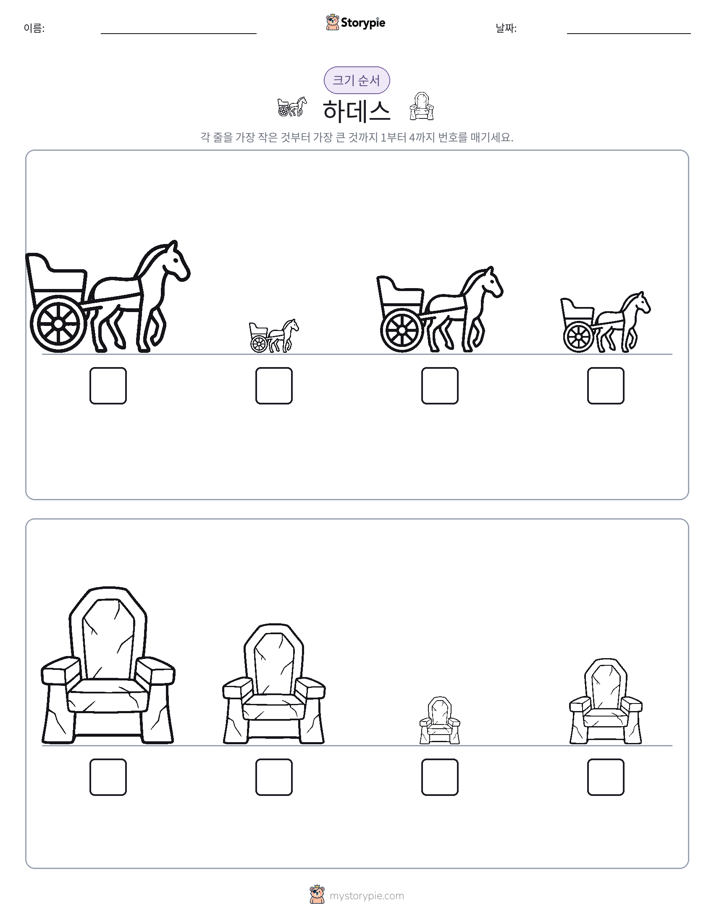 크기 순서