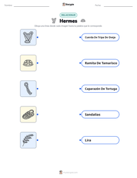 Vista previa de la hoja de trabajo imprimible de Hermes