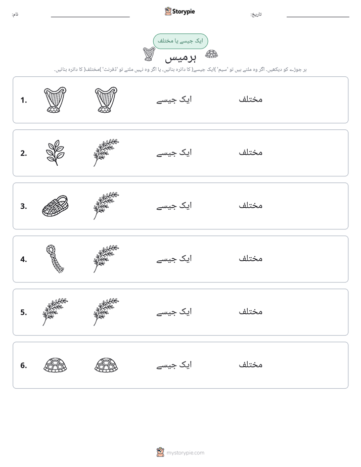 ایک جیسا یا مختلف