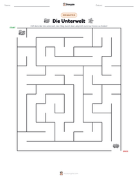 Die Unterwelt druckbare Arbeitsblatt Vorschau