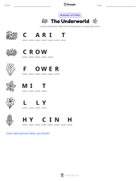 The Underworld printable worksheet preview