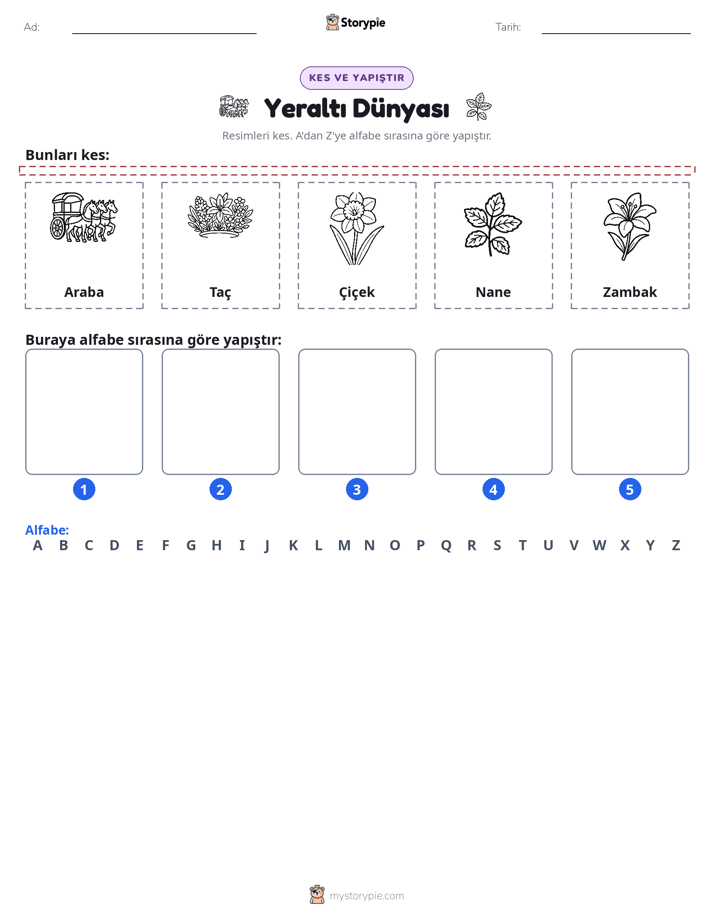 Kes & Yapıştır Alfabe