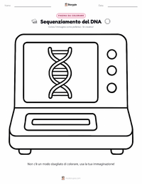 Pagina da colorare di Sequenziamento del DNA per bambini