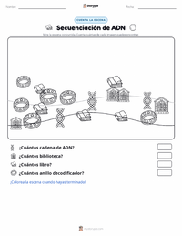 Vista previa de la hoja de trabajo imprimible de Secuenciación de ADN