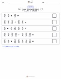 DNA 시퀀싱 인쇄 가능한 워크시트 미리보기