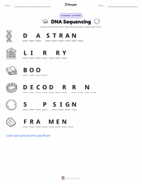 DNA Sequencing printable worksheet preview