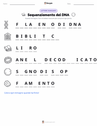 Anteprima della scheda stampabile di Sequenziamento del DNA