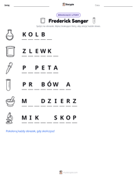 Podgląd drukowalnego arkusza ćwiczeń Frederick Sanger