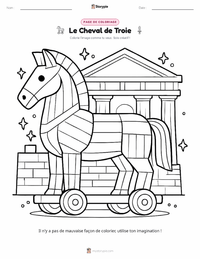 Page de coloriage Le Cheval de Troie pour les enfants