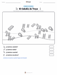 Vista previa de la hoja de trabajo imprimible de El Caballo de Troya
