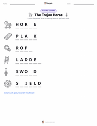 The Trojan Horse printable worksheet preview