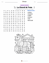 Aperçu de la feuille de travail imprimable Le Cheval de Troie