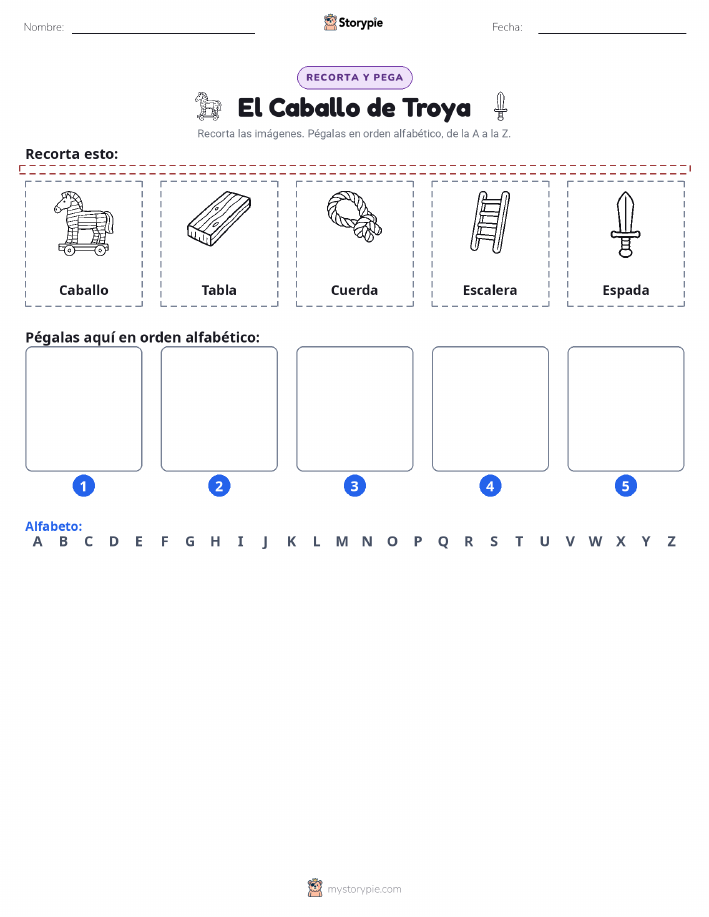 Cortar y Pegar el Alfabeto