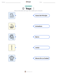 Vista previa de la hoja de trabajo imprimible de Troya