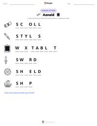 Aeneid printable worksheet preview