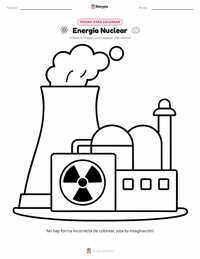Página para colorear de Energía Nuclear para niños