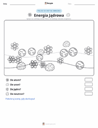 Podgląd drukowalnego arkusza ćwiczeń Energia jądrowa
