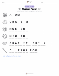 Nuclear Power printable worksheet preview
