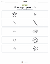 Podgląd drukowalnego arkusza ćwiczeń Energia jądrowa