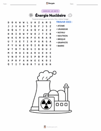 Aperçu de la feuille de travail imprimable Énergie nucléaire