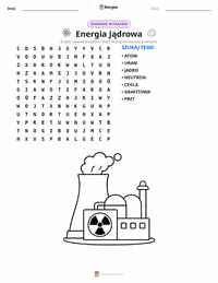 Podgląd drukowalnego arkusza ćwiczeń Energia jądrowa