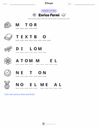 Enrico Fermi printable worksheet preview