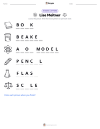 Lise Meitner printable worksheet preview