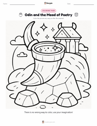 Odin and the Mead of Poetry coloring page for kids
